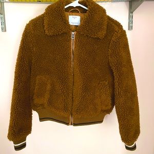Bershka Teddy Bomber Jacket (New W/o Tag) XS